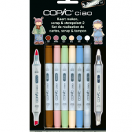 Copic Ciao 6 Scrap №2 Скрапбукинг набор маркеров - Copic Ciao 6 Scrap №2 Скрапбукинг набор маркеров с кистью для рисования купить в магазине маркеров Copic.Club с доставкой по всему миру