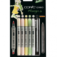 Copic Ciao 6 Манга 5+1 набор маркеров и линер 0.3 мм - Набор маркеров Copic Ciao Hue Colors 5+1 с кистью для рисования (цветные маркеры + линер) Копик Чао купить в художественном магазине Copic.Club с доставкой по РФ и СНГ